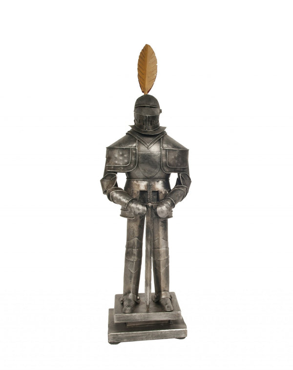 HomeRoots Medieval Handmade Tin Armor Suit – Antique Decor with Unique Artisan Detail for Home or Office 376340