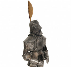 HomeRoots Medieval Handmade Tin Armor Suit – Antique Decor with Unique Artisan Detail for Home or Office 376340