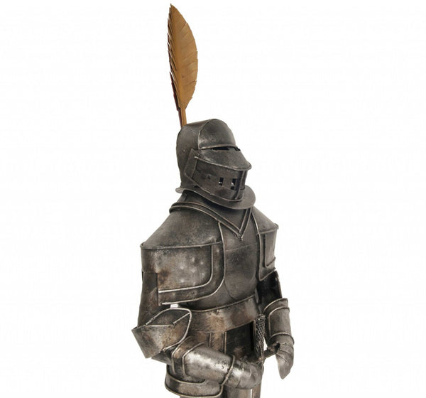 HomeRoots Medieval Handmade Tin Armor Suit – Antique Decor with Unique Artisan Detail for Home or Office 376340