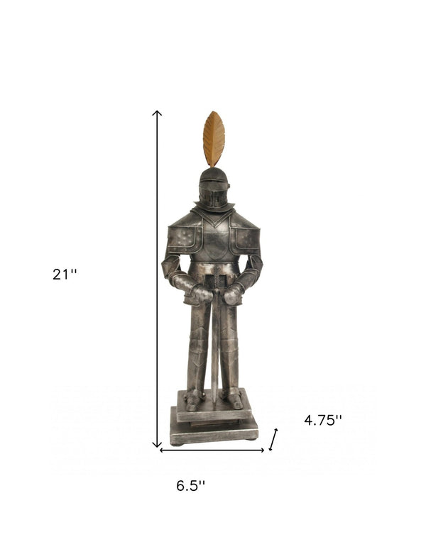 HomeRoots Medieval Handmade Tin Armor Suit – Antique Decor with Unique Artisan Detail for Home or Office 376340