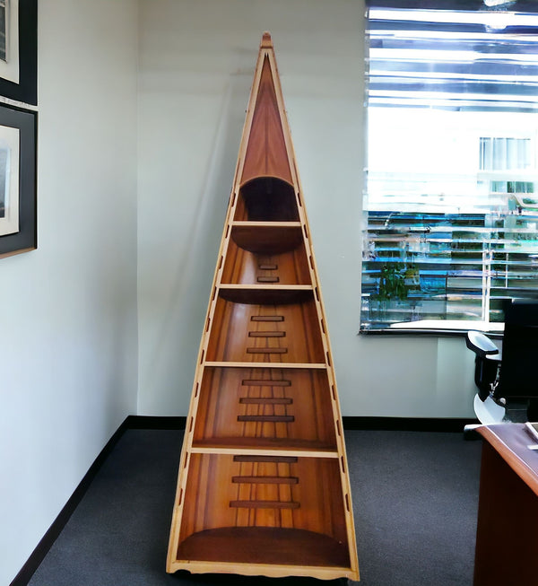 Homeroots 21" Wood And Solid Wood Four Tier Boat Bookcase   376344