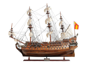 Homeroots Sailboat Model With Chrome And Brass Fittings  Solid Wood 376346