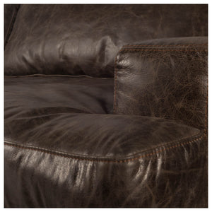 Homeroots 41" Black Faux Leather Distressed Club Chair   376350