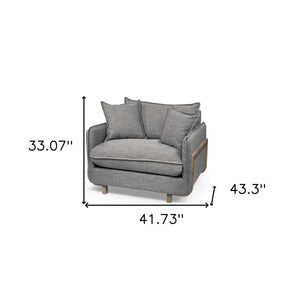 Homeroots 42" Gray Linen Arm Chair   376356