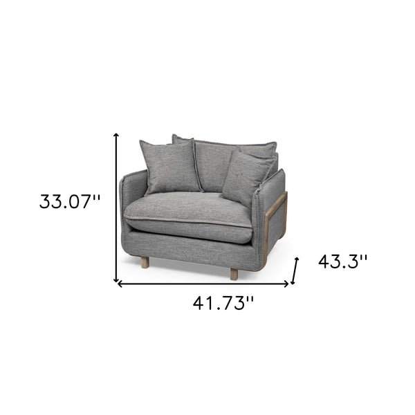 Homeroots 42" Gray Linen Arm Chair   376356