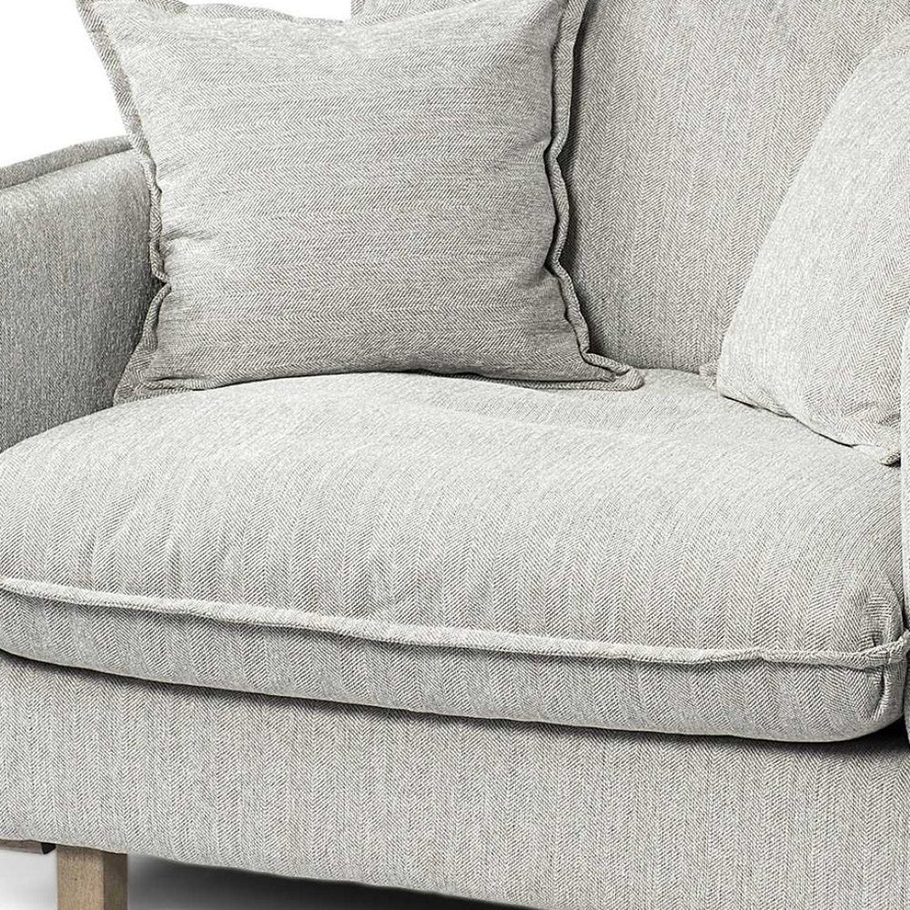 HomeRoots 42" Gray and Brown Fabric Club Chair - Modern Comfort with Stylish Design for Your Living Space 376357