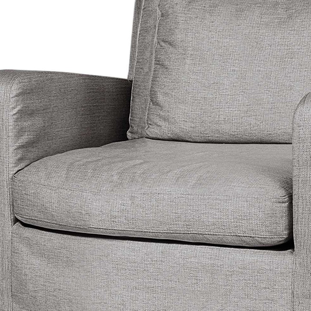HomeRoots 38" Gray and Brown Linen Arm Chair - Elegant Comfort, Versatile Design for Any Home Décor Style 376359