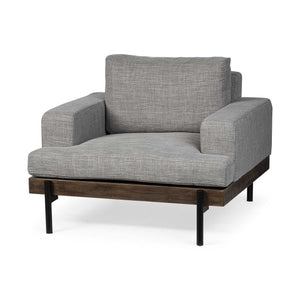 Homeroots 41" Gray And Black Fabric Club Chair   376363