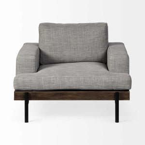 Homeroots 41" Gray And Black Fabric Club Chair   376363