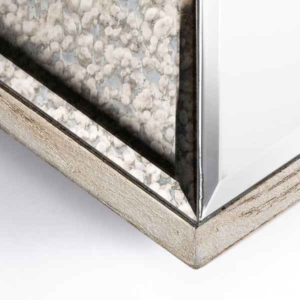 Homeroots 14" Natural Novelty Framed Accent Mirror  Wood 376369