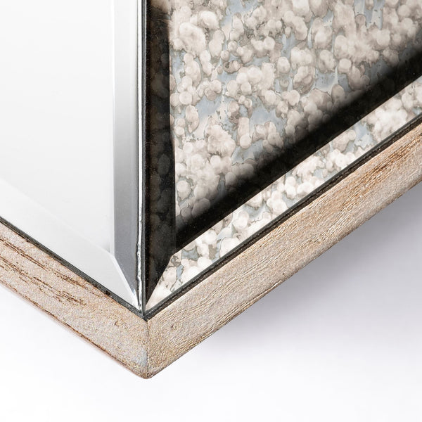 Homeroots 12" Natural Novelty Framed Accent Mirror  Wood 376370