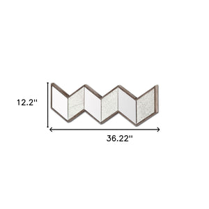 Homeroots 12" Natural Novelty Framed Accent Mirror  Wood 376370