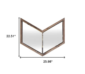 Homeroots 23" Brown Novelty Framed Accent Mirror  Wood 376373