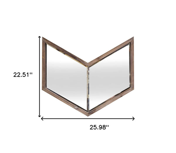 Homeroots 23" Brown Novelty Framed Accent Mirror  Wood 376373