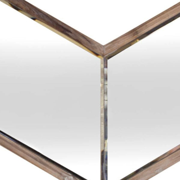 Homeroots 23" Brown Novelty Framed Accent Mirror  Wood 376373