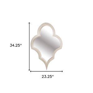 Homeroots 34" Natural Novelty Framed Accent Mirror  Wood 376374