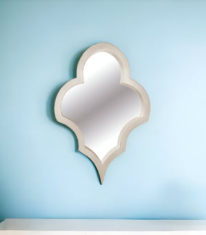 Homeroots 34" Natural Novelty Framed Accent Mirror  Wood 376374