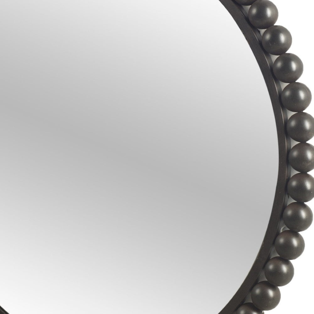 HomeRoots 43" Black Abstract Metal Framed Accent Mirror - Modern Minimalist Design for Stylish Home Décor 376380