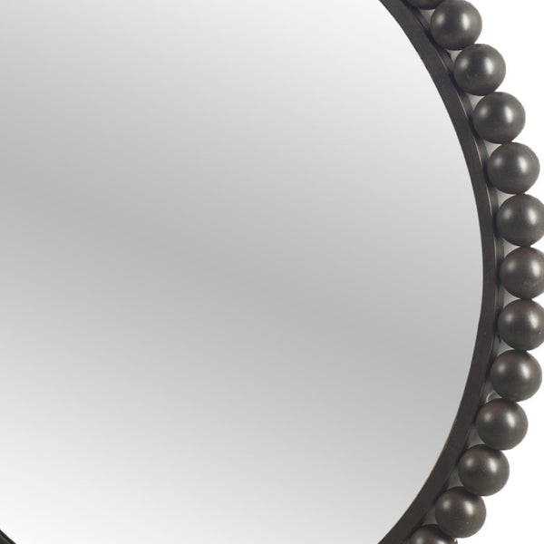 HomeRoots 43" Black Abstract Metal Framed Accent Mirror - Modern Minimalist Design for Stylish Home Décor 376380