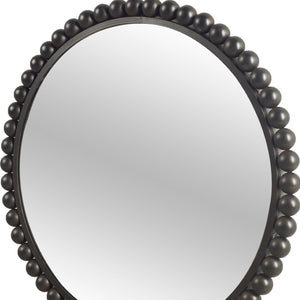 HomeRoots 43" Black Abstract Metal Framed Accent Mirror - Modern Minimalist Design for Stylish Home Décor 376380