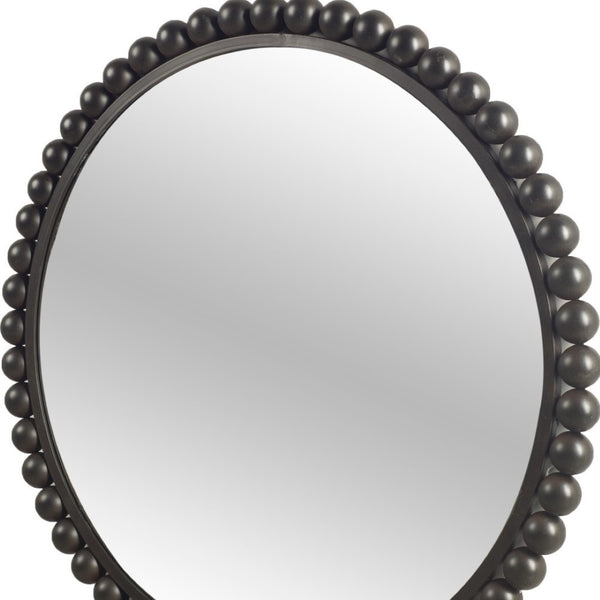 HomeRoots 43" Black Abstract Metal Framed Accent Mirror - Modern Minimalist Design for Stylish Home Décor 376380