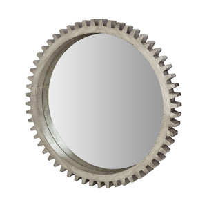 Homeroots 44" Round Silver Wood Frame Wall Mirror  Wood 376381