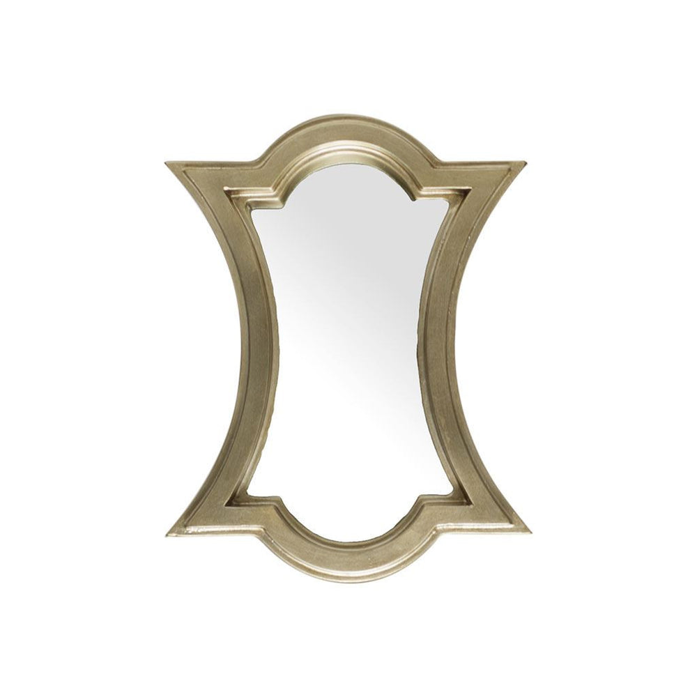 Homeroots 16" Gold Abstract Wood Framed Accent Mirror  Wood 376383