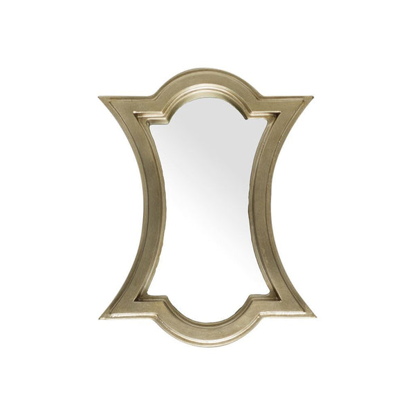 Homeroots 16" Gold Abstract Wood Framed Accent Mirror  Wood 376383