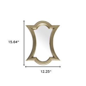 Homeroots 16" Gold Abstract Wood Framed Accent Mirror  Wood 376383