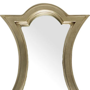 Homeroots 16" Gold Abstract Wood Framed Accent Mirror  Wood 376383