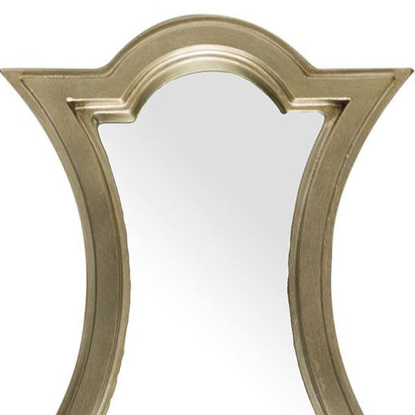 Homeroots 16" Gold Abstract Wood Framed Accent Mirror  Wood 376383