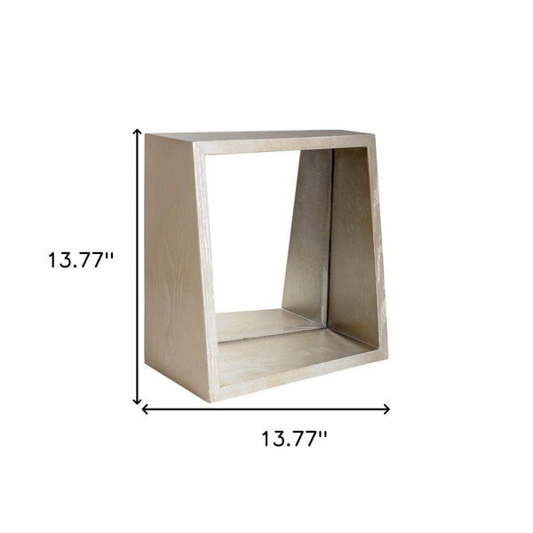 Homeroots 14" Champagne Wood Box Framed Accent Mirror  Wood 376385