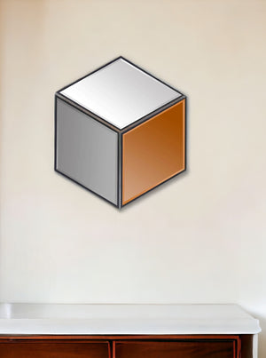 Homeroots 10" Gray Hexagon Metal Framed Mirror Set  Metal 376388