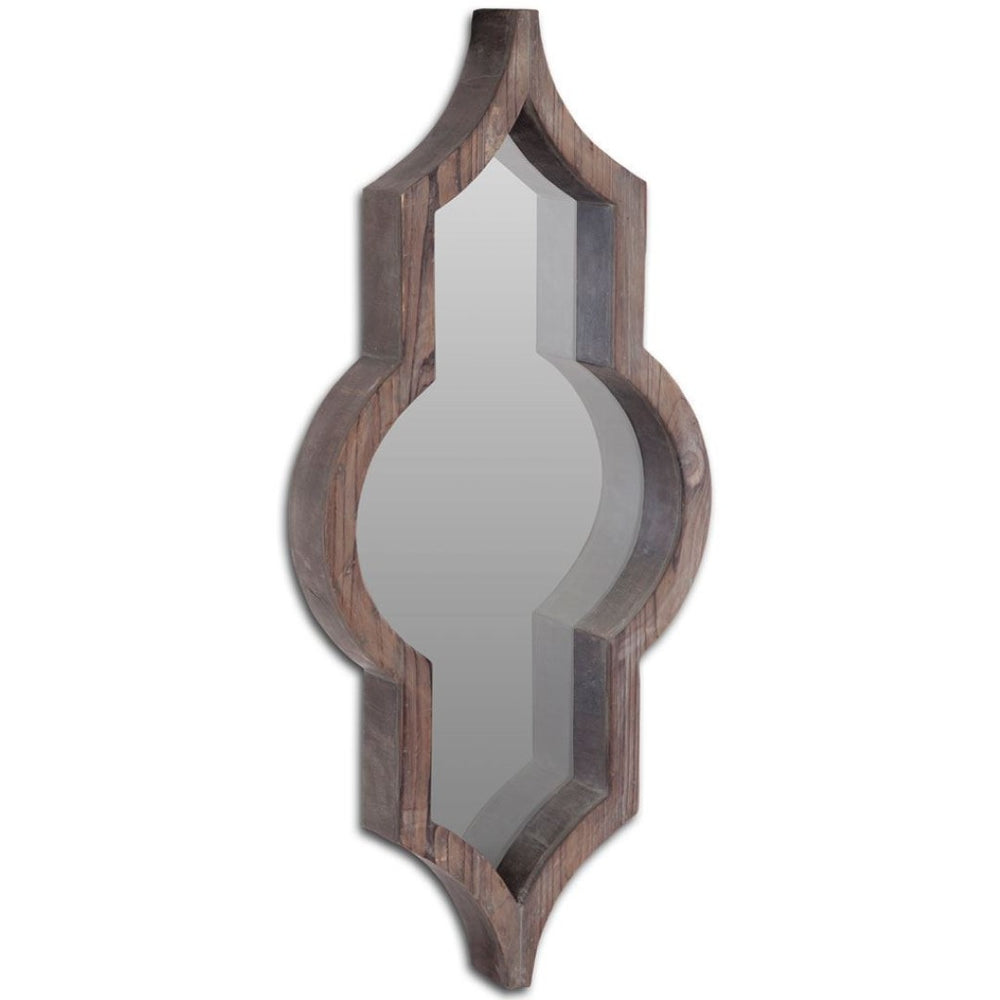 HomeRoots 34" Dark Brown Novelty Framed Accent Mirror - Elegant Design for Home Decor, Entryways & Living Spaces 376390