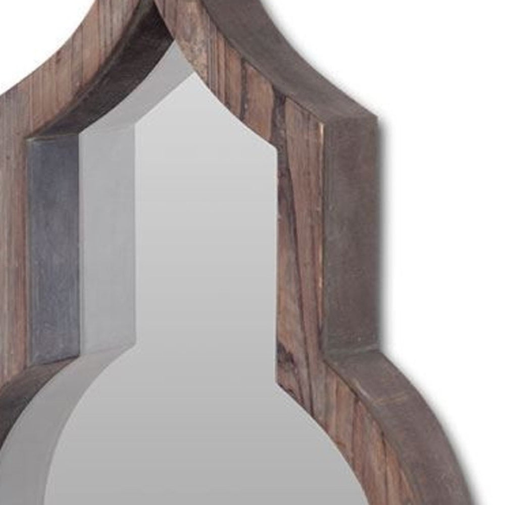 HomeRoots 34" Dark Brown Novelty Framed Accent Mirror - Elegant Design for Home Decor, Entryways & Living Spaces 376390
