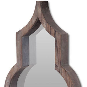 Homeroots 34" Dark Brown Novelty Framed Accent Mirror  Wood 376390