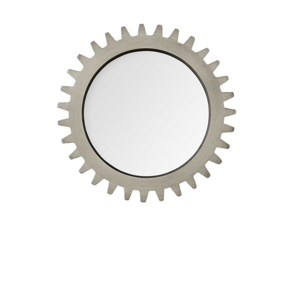 HomeRoots 26" Gray Abstract Wood Framed Accent Mirror - Stylish Geometric Design for Modern Home Decor & Brightness 376391