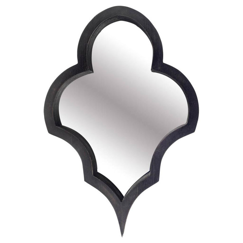 Homeroots 34" Black Novelty Framed Accent Mirror  Wood 376392