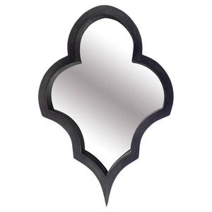 Homeroots 34" Black Novelty Framed Accent Mirror  Wood 376392