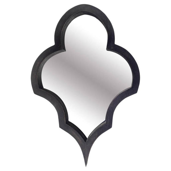 Homeroots 34" Black Novelty Framed Accent Mirror  Wood 376392