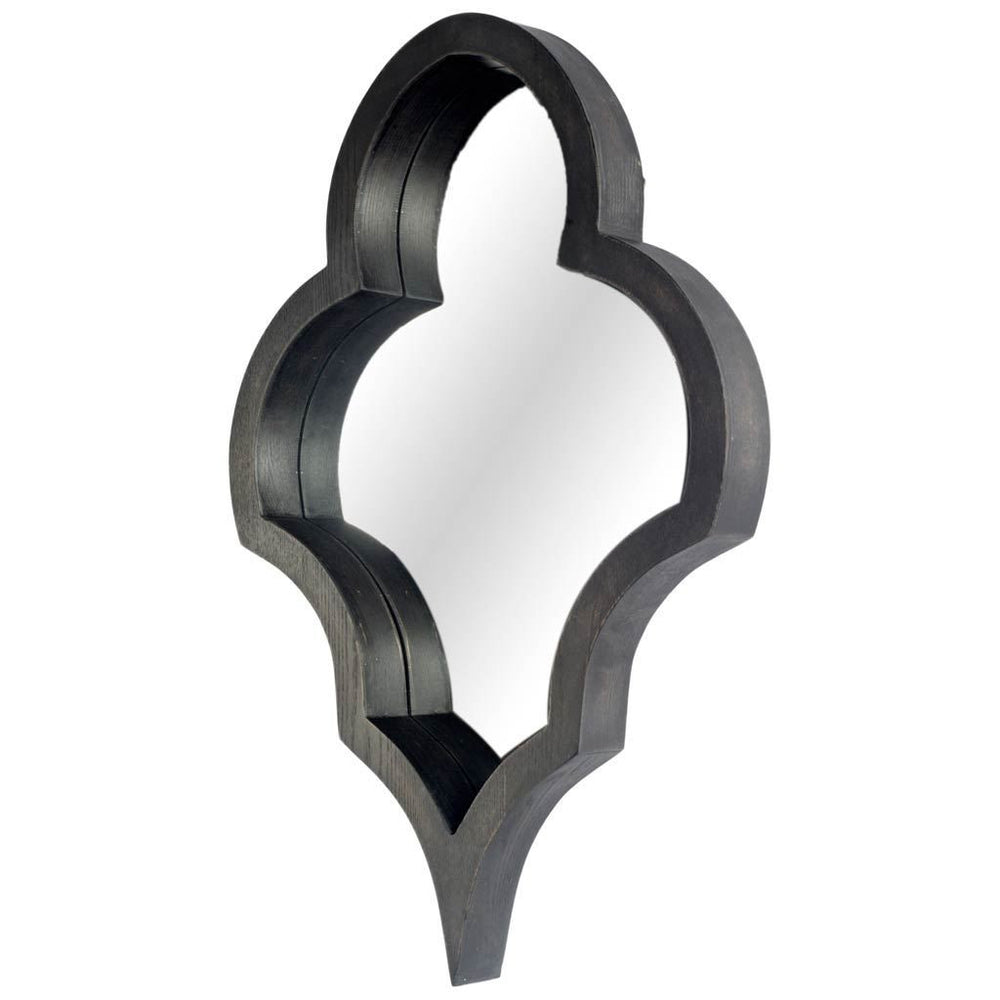 Homeroots 34" Black Novelty Framed Accent Mirror  Wood 376392