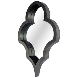 Homeroots 34" Black Novelty Framed Accent Mirror  Wood 376392