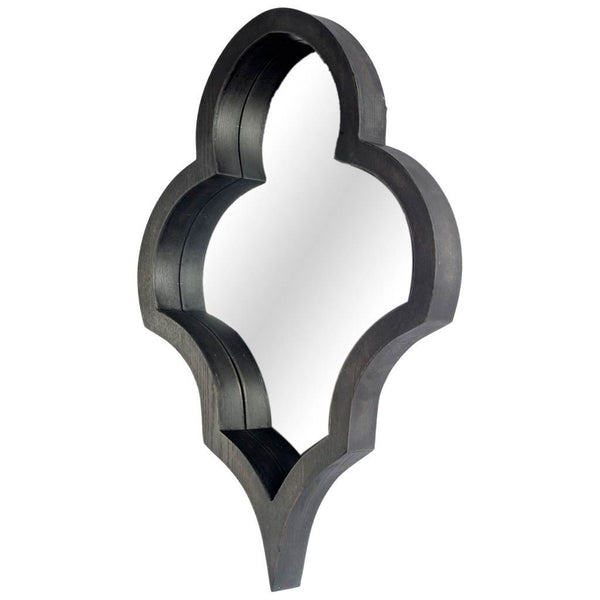 Homeroots 34" Black Novelty Framed Accent Mirror  Wood 376392