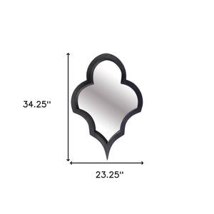 Homeroots 34" Black Novelty Framed Accent Mirror  Wood 376392