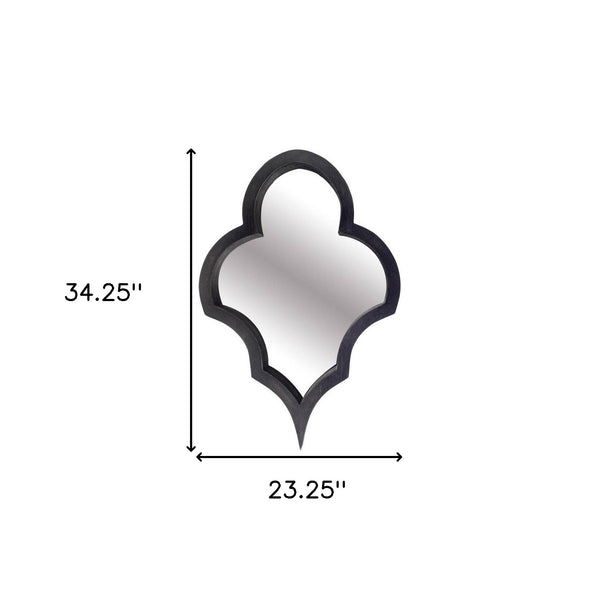 Homeroots 34" Black Novelty Framed Accent Mirror  Wood 376392
