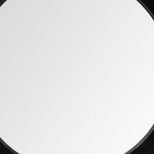 Homeroots 26" Black Cog Round Metal Frame Wall Mirror  Metal 376395