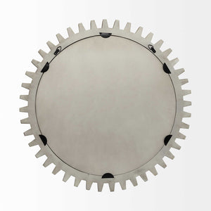 Homeroots 35" Round Natural Wood Frame Wall Mirror  Wood 376398