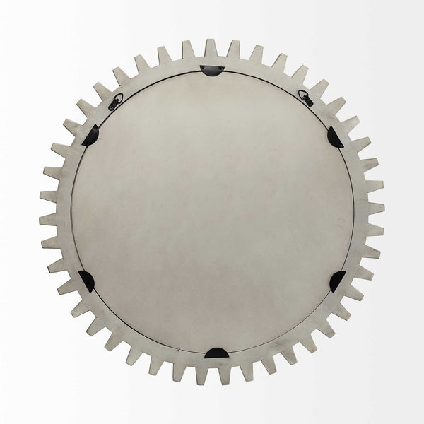 Homeroots 35" Round Natural Wood Frame Wall Mirror  Wood 376398