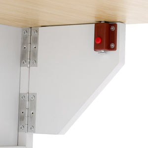 English Elm 2 IN 1 Modern Dog Crate Kitchen Island with Storage, Rolling Lockable Casters, Sliding Doors & Drawer N843P256452R