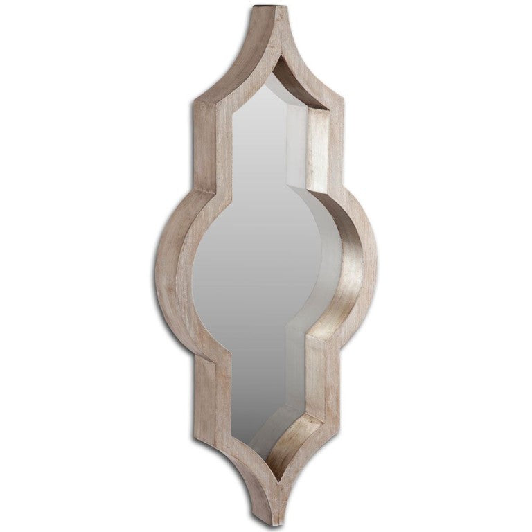 HomeRoots 34 Inch Natural Wood Framed Round Accent Mirror for Entryway or Living Room Decor 376401